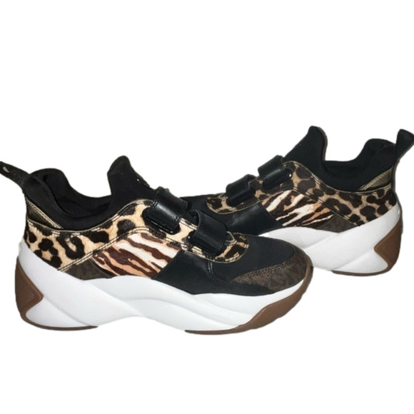NEW! Michael Kors Keeley Trainer Camel, Leopard & Zebra Platform Sneaker… - Picture 6 of 12